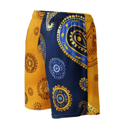 Metallic Paisley Unisex Mesh Shorts