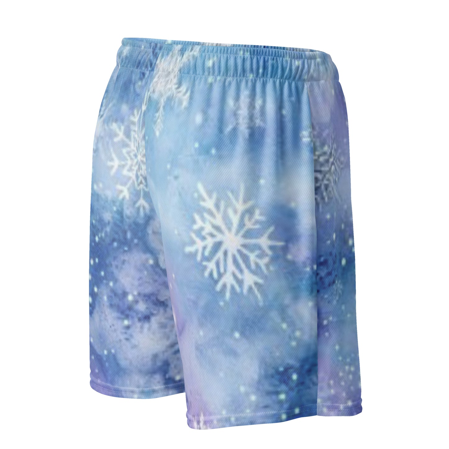 Snowflake Glitter Unisex Mesh Shorts