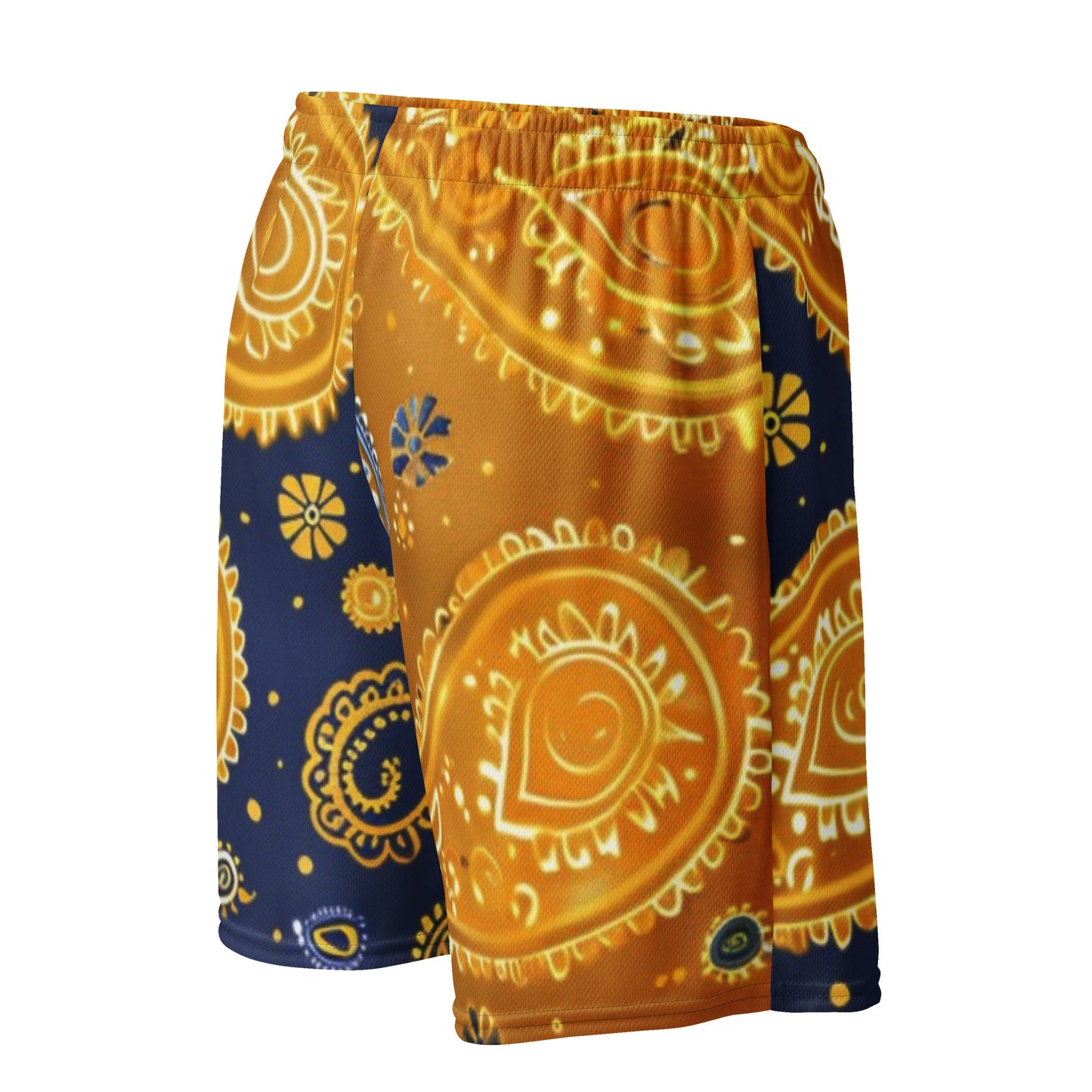 Golden Paisley Unisex Mesh Shorts