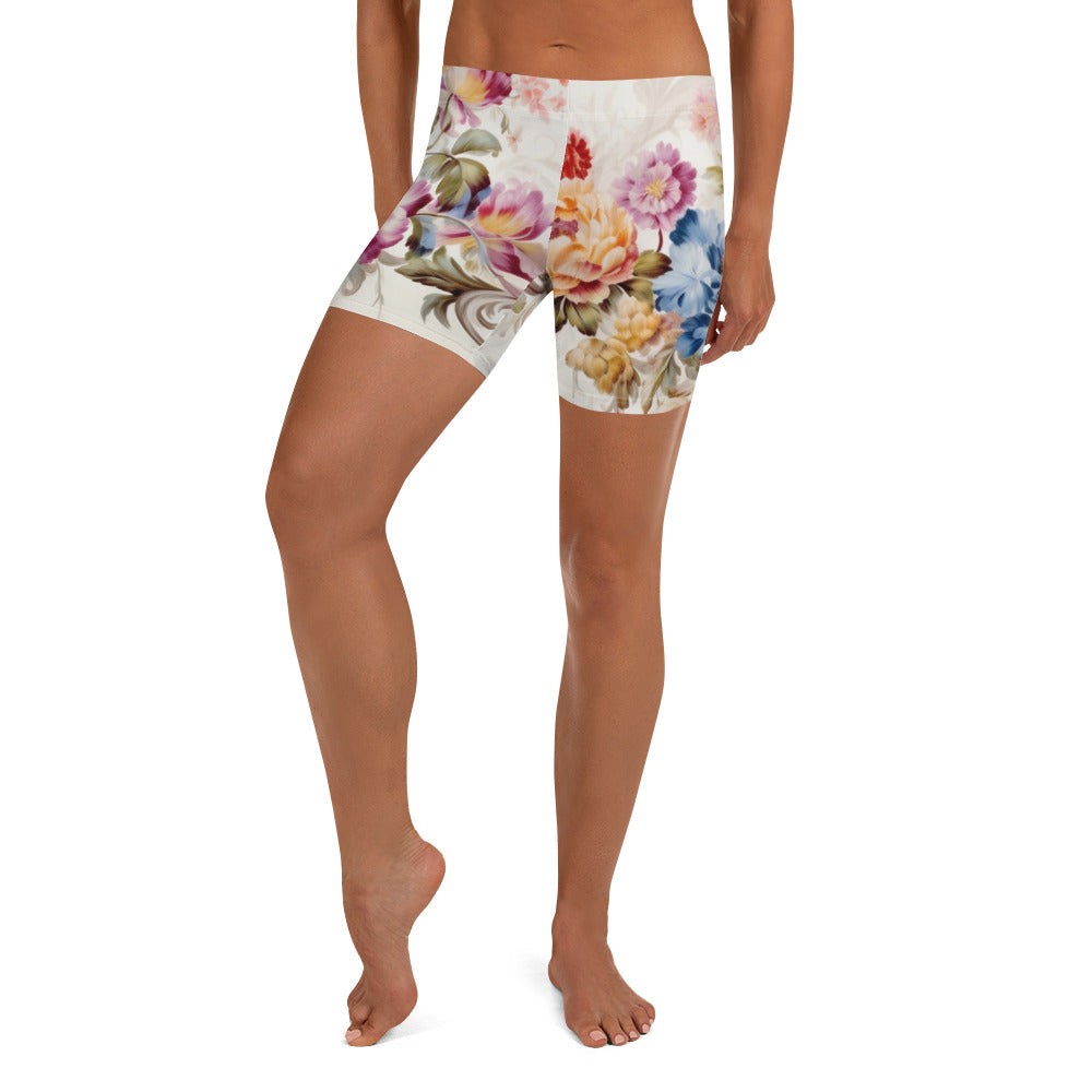 Bloomwave Tie Dye Floral Booty Shorts