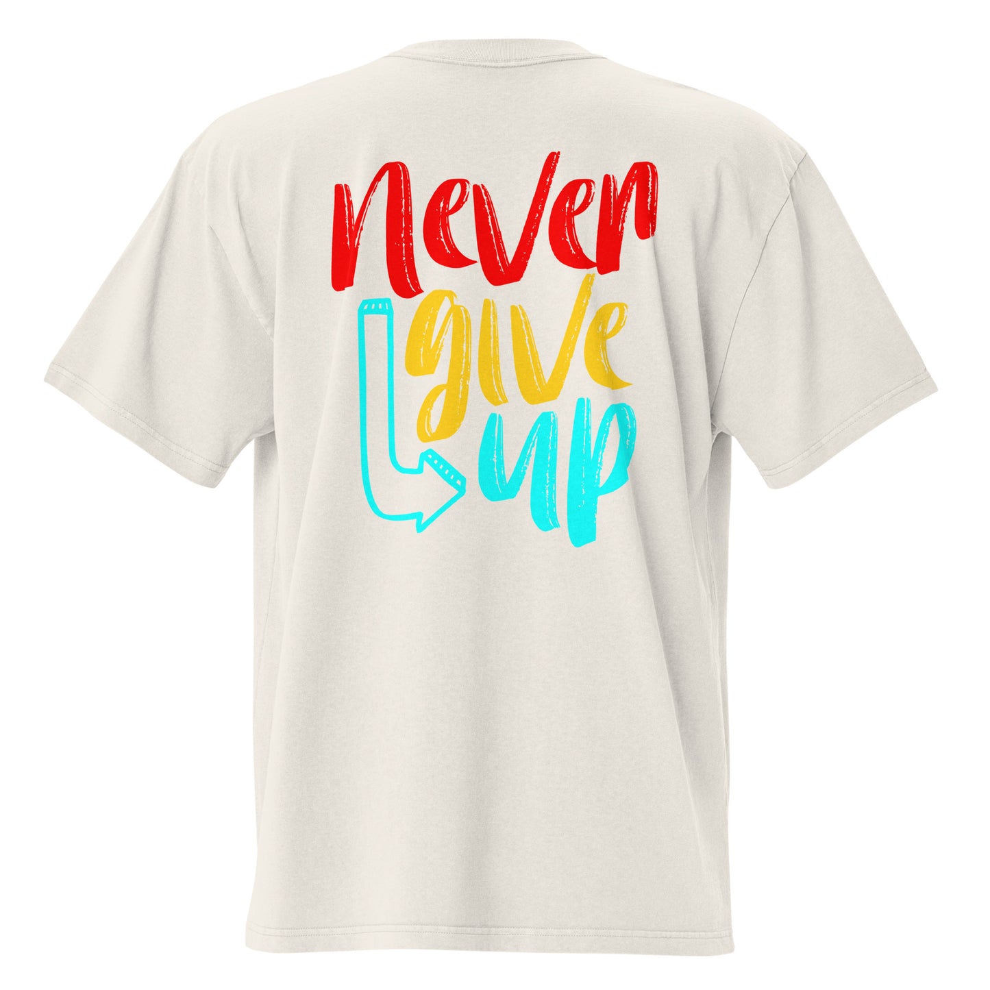 Never Give Up Camiseta oversize desteñida