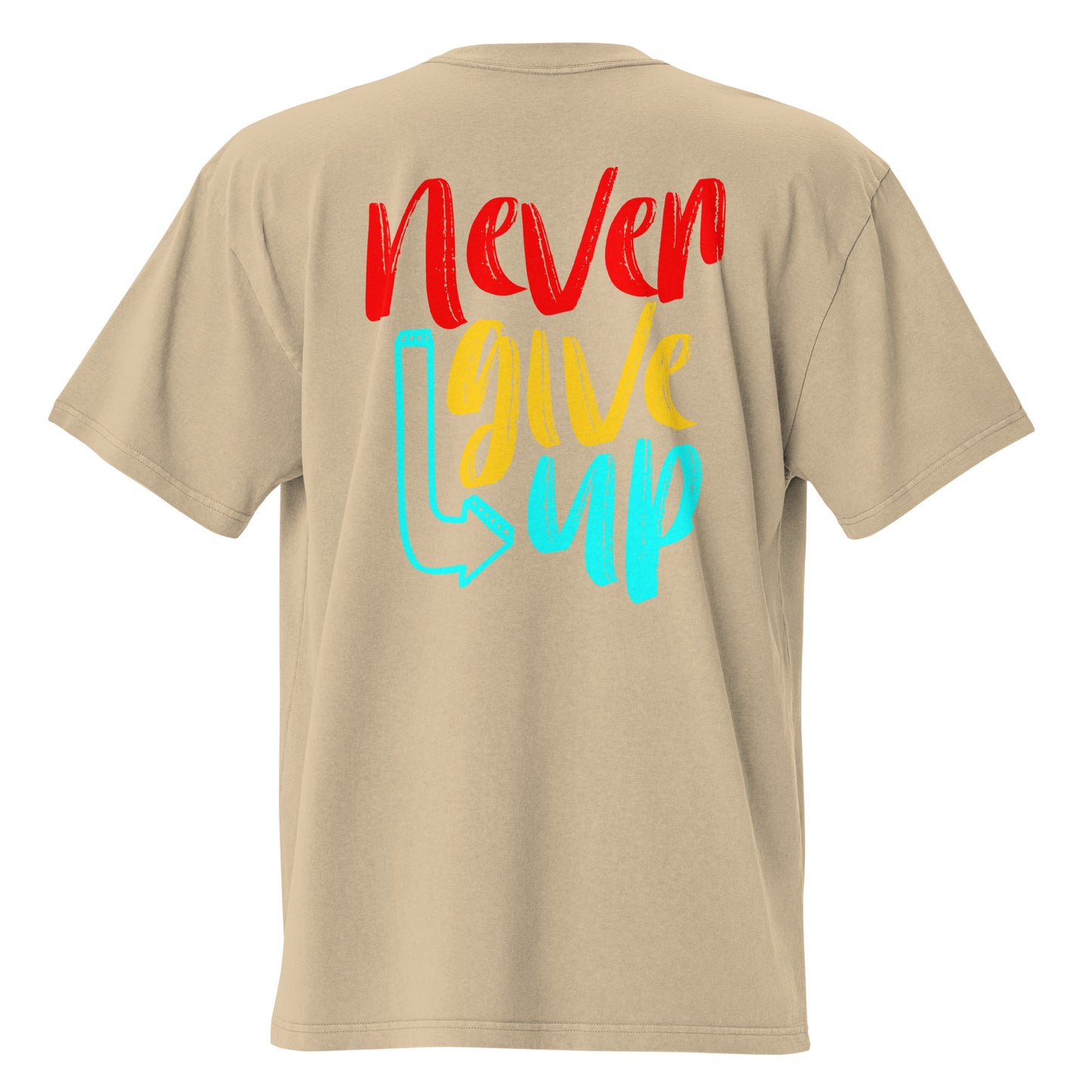 Never Give Up Camiseta oversize desteñida