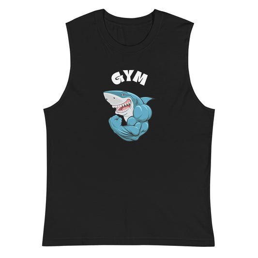 GYM Muskelshirt mit Hai-Motiv